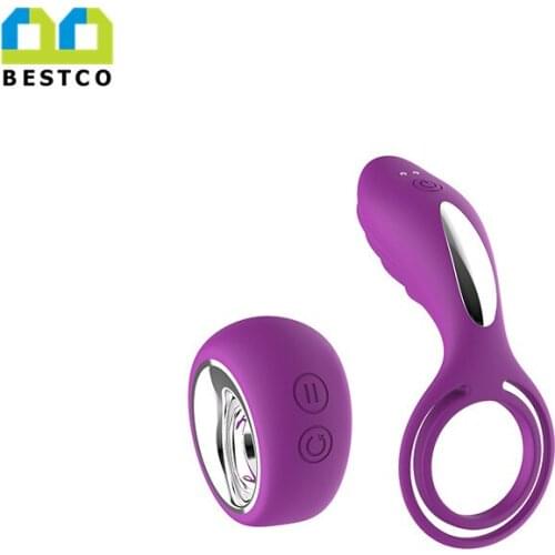 BESTCO Male Delay Ejaculation Cock Vibrating Ring G spot Clitoris Stimulation Remote control Penis Vibrator Massager Sex Toy