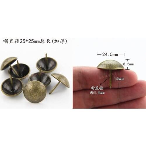Bronze Upholstery Nails Jewelry Gift Case Box Door Sofa Furniture Decorative Tack Stud Pushpin Hardware accessories 25mm*25mm