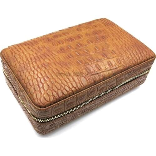 Cohiba Cedar Wood Cigar Humidor Black Leather Cigar Tobacco Case Box With Lighter Cutter Humidifier Travel Portable Humidor Set