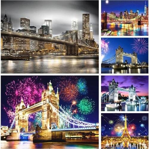 DIY 5D Diamond Painting Landscape City Cross Stitch Kit Full Square/Round Embroidery Rhinestone Picture Mosaic Home Decor Gift