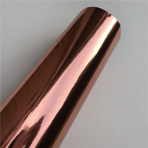 Flexible Glossy Chrome Rose Gold Car Vinyl Wrapping Film Foil Wraps Bubble Free Car Sticker Decal Computer Cover Phone Skin