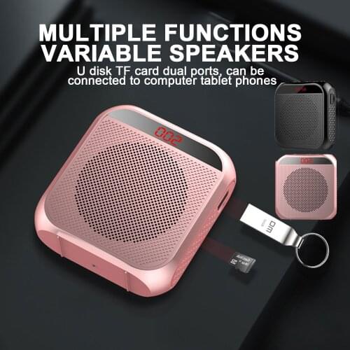 Gosear Voice Amplifier Multifunctional Portable Personal Voice Speaker with Microphone Display for Teachers Guide Speech Meeting