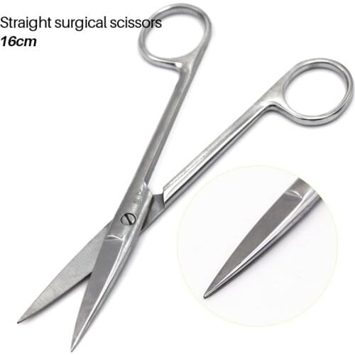16cm Stainless Steel Surgical Scissors Straight Scissors Hemostatic Dentist Tools Dental Lab Equipment Dental Hospital Supplies
