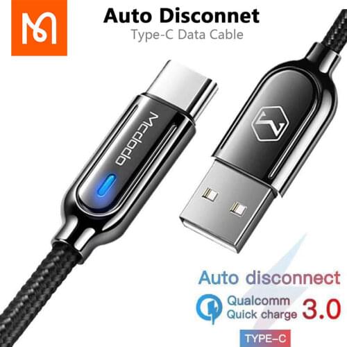 [READY STOCKS] Mcdodo Original Type-c usb Auto Disconnect Fast Charger Cable For Huawei r20 oppo ipad pro 2020
