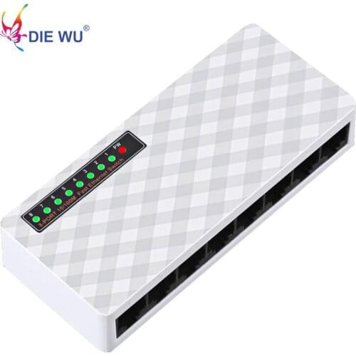Mini 8 Port RJ45 Fast Switch 10/100Mbps Network Switch HUB Fast LAN Ethernet Network Desktop Switches Adapter