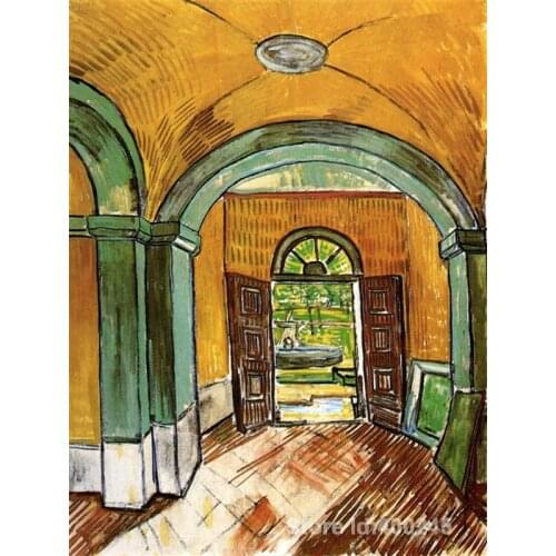 Paintings by Vincent Van Gogh The Entrance Hall of Saint Paul Hospital wall art Hand painted High quality
