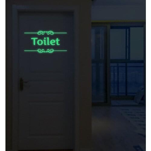 Creative Luminous Wall Stickers Bathroom Toilet Door Decoration Vinyl Wall Art Decals Glow in the Dark Quote Sticker Home Decor