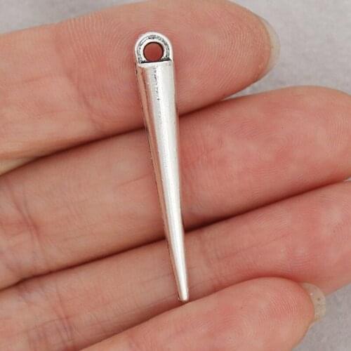 RAINXTAR 20pcs Fashion Alloy Vintage Punk Rivet DIY Pendant Charms 5*34mm AAC1132