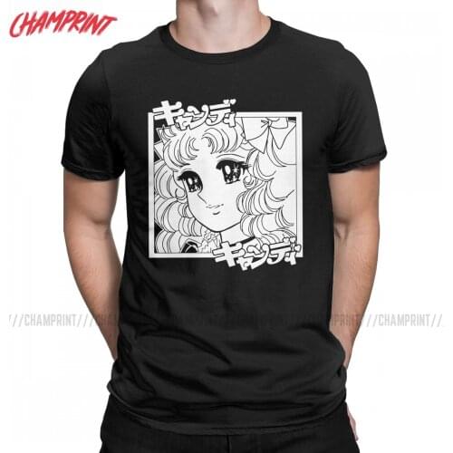 Men Candy Candy T Shirt Anime Manga 100% Cotton Tops Funny Short Sleeve Round Collar Tees Graphic T-Shirt