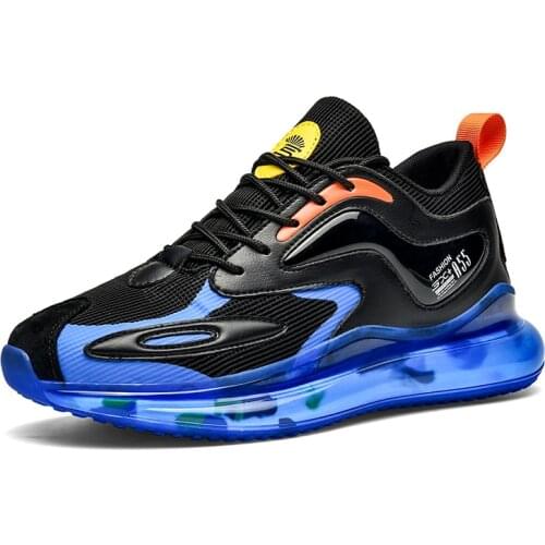 Men Air Cushion Sneakers Jogging Running Walking Shoes Mens Outdoor Fitness Sports Shoes Breathable Fashion Reflective Sole