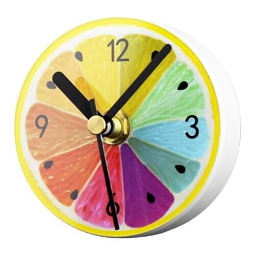 Refrigerator Magnets Sticker Clock Round Fruit Pattern Wall Clock Message Stickers