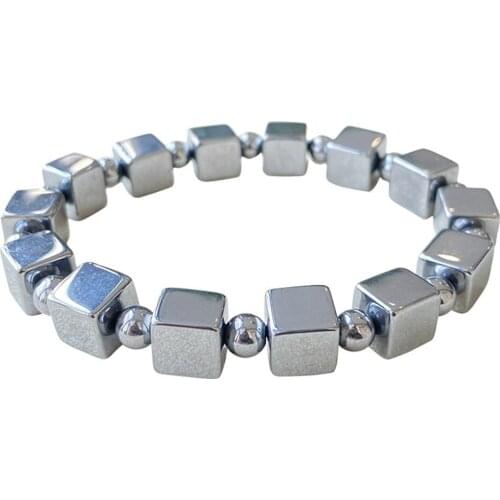 8mm Natural Terahertz Bracelet For Women Men Beauty Gift Wave Powerful Healing Luck Energy Round Beads Stretch Strands AAAAA