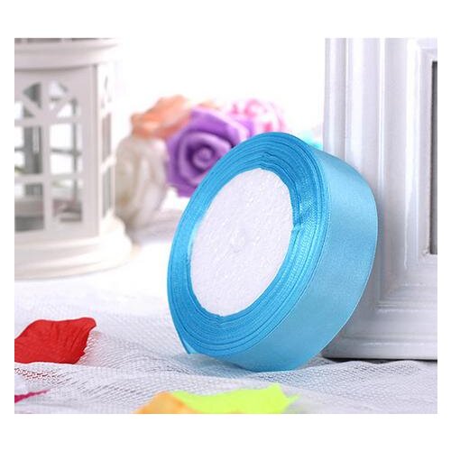 New (25 yards/roll) 1"(25mm) Sky blue Satin Ribbon Webbing party Decoration Gift Christmas Ribbons DIY Candy Box Dec 33 Colors