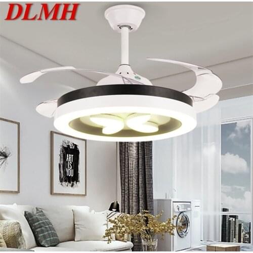 DLMH New Ceiling Fan Light Invisible Lamp With Remote Control Modern LED For Home Living Room 120V 240V