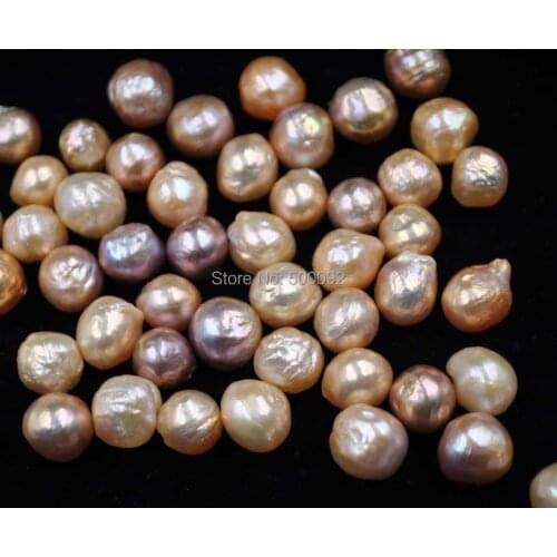 Wholesale 20 pcs 10-12mm Natural Rainbow Furrow Kasumi pearl Jewelry half drilled