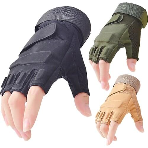 Tactical Hard Knuckle Half Finger Gloves Shooting Airsoft Paintball Mens Army Military Gloves Combat Police Fingerless Mittens