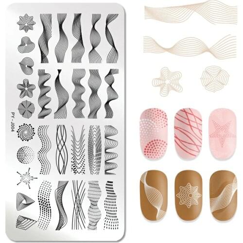 PICT YOU Rectangle Nail Stamping Plates Geometric Stainless Steel Nail Image Stamp Stamping Template