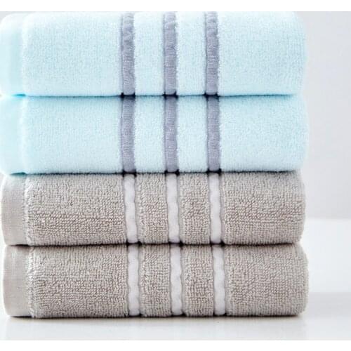 New Pure Cotton Towel Bathroom Solid Color Bath Towel For Adults Face Hand Towels Terry Washcloth Travel Sport Grey/Blue Towel