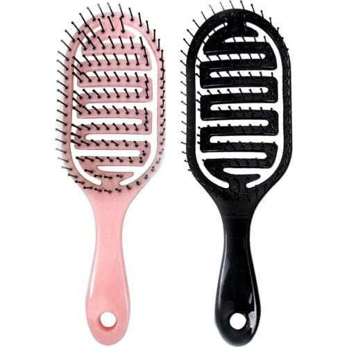 Pro Curved Vented Detangling Comb Fast Drying Massage Hair Brush Barber Hair Salon Haircut Hairdressing Hairbrush