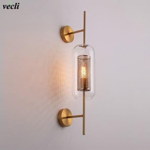 Nordic LED Glass Wall Light Fixtures Indoor Wall Lamp Sconces for Living Room Bedroom Bedside corridor Lamp Modern Home Lighting
