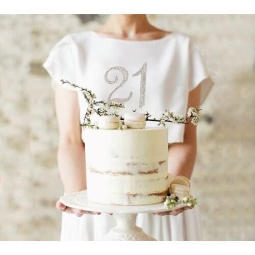 Bling Crystal Number Birthday Cake Topper - Best Keepsake | Birthday Party Decorations Silver / Gold 1pcs/lot table number