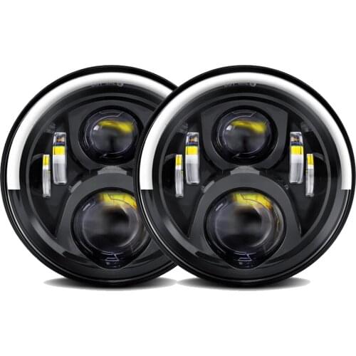 YOUSTAR High Intensity 50W 7 Inch Round Led Headlights For 1997-2006 Jeep Wrangler TJ