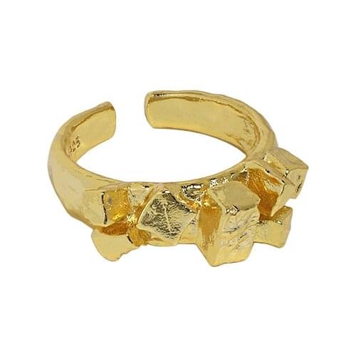 SHANICE Sterling Silver 925 Simple Irregular Rings Gifts For Women Gold Adjustable Open Ring Bague Femme 2021 Trend Jewellery