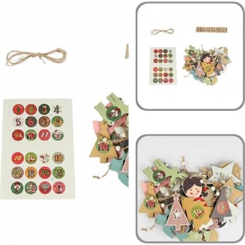 Wood 1 Set Good Hanging Wooden Number Ornaments 6 Styles Christmas Ornaments No Rough Edge for Dorm