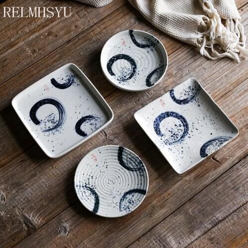1PC RELMHSYU Japanese Style Ceramic 5.5Inch Dishes Snack Seasoning Restaurant Household Small Plate