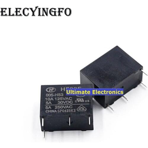 10PCS HF33F-005-HS3 RELAY JZC-33F-005-HS3 5A250VAC 4 feet normally open 450MW