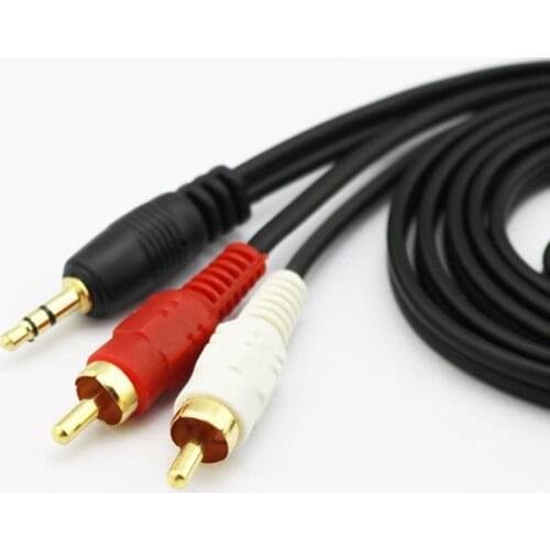 10 pcs a lot Pure copper 1.5m to RCA male 3.5mm to Dual Lotus 1 point 2/one sub two Audio signal line AV line