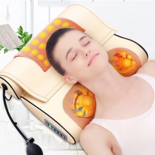 2 in 1 Newest Upgrade Cervical Traction and Neck Massager Pillow Wormwood Relieve Pain Promote Sleep Solve Insomnia