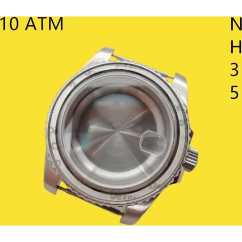 40mm sapphire glass ss 10ATM watch case Fit NH35 NH36 Automatic movement mens