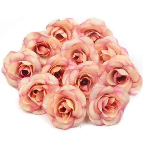 100 pcs 4cm Artificial Flower Silk Rose Flower Head Wedding Party Home Decoration DIY Wreath Scrapbook Gift Box Craft