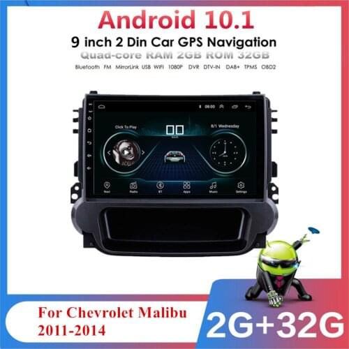 9'' Car Stereo Radio 2+32GB Android 10.1 GPS Navigation WIFI BT Mirror Link FM For Chevrolet Malibu 2011-2014