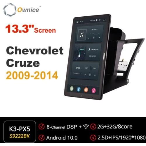 Ownice Tesla Style PX6 Android Car Radio Player Rotatable GPS Navigation Head Unit For Chevrolet Cruze 2009 - 2014 Multimedia