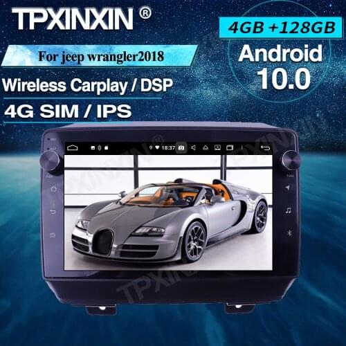 Android Car Radio 4+128G For jeep wrangler 2018+ Wireless Carplay Car Multimedia Player Headunit Audio Radio Navigtion DSP