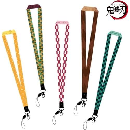 Anime Demon Slayer Lanyard Keychain Fashion Work Id Phone Holder Lanyard Key Rings for Women Men Cosplay Jewelry Gift