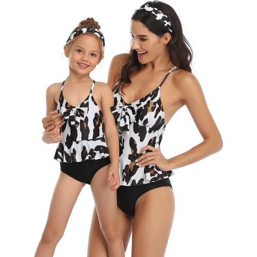 One Piece Strap Backless Sexy Mother Daughter Swimwear Women Parent-child Swimsuit Girls Family Matching Outfits