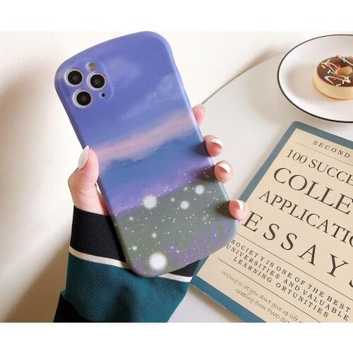 Summer starry sky firefly painting art Phone Case For iPhone 11 Pro Max case Cute cover for iPhone XS XR X 7 8 Plus 7Plus Case