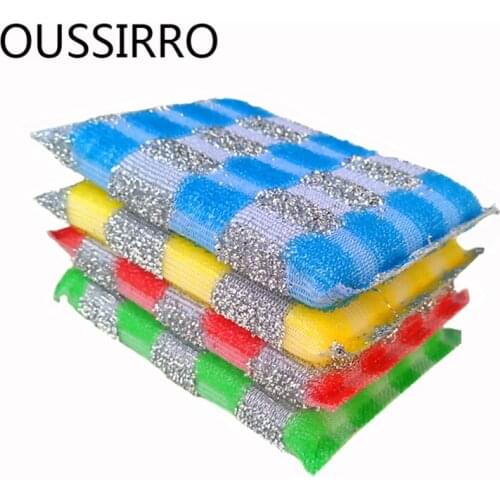 4Pcs/Lot Cleaning Sponges Universal Sponge Brush Set Kitchen Magic Sponge Clean Scrubbing Scouring Pad Household Dish Wash Tools