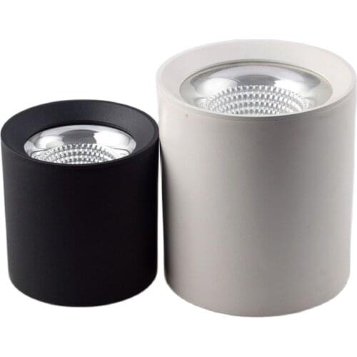 Surface Round Dimmable LED Ceiling Downlight 7W/9W/12W/15W/18W/20W COB LED Spotlight AC90~260V Background Light Indoor Lighting