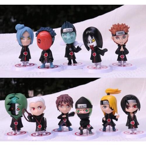 NARUTO Figure Anime Cartoon Dolls Doll Toy Model 11 PCS Desktop Decoration Home Decoration PVC Material Birthday Christmas Gift
