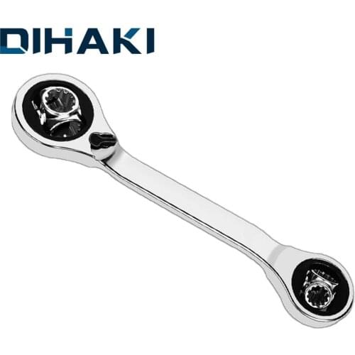 8 in 1 Ratchet Handle Wrench 8 Ratchet Sockets Switchable 6-14MM 8-19M Tiger Wrench Double Head Spanner Car Repair Hand Tools