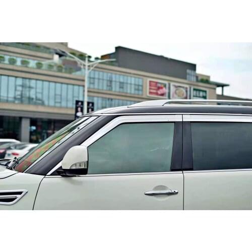 Chrome Door Visor Window Sun Rain Shield Silver Trips Eaves for Nissan Patrol QX56, QX80 2010