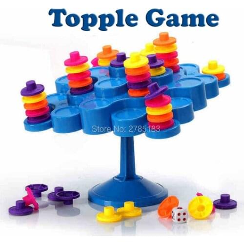 Topple Game-Funny & Balance game Blocks Educational IQ Toy Set Don't Let Topple Topple As You Try To Score Points,2-4 Players