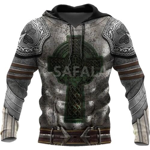 IRISH ARMOR WARRIOR KNIGHT 3D Print Spring Hoodie Man Women Harajuku Outwear Zipper Pullover Sweatshirt Casual Unisex style-2