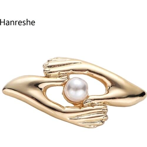 Classic Lapel Pins Metal Medical Doctor Nurse Gold Pearl Hand Mother Love Gynecology Brooches Fashion Jewelry For Women Gifts