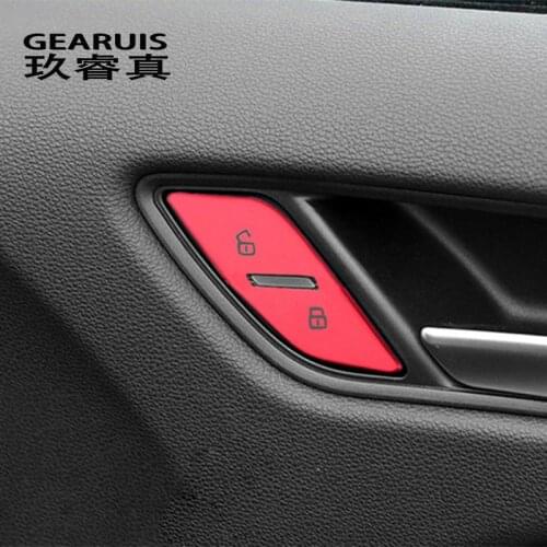 Car Styling Door Unlock Switch Buttons Sequins Stickers For Audi A3 8V S3 2017-2020 Interior Lock Button Decoration Covers Trim