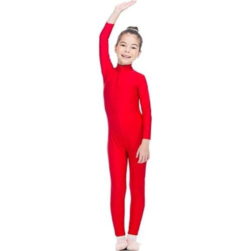 SPEERISE Girls Ballet Mock Neck Unitard 3-12 Years Toddler Skate Full Length Gymnastics Leotard Children Dance wear Bodysuit
